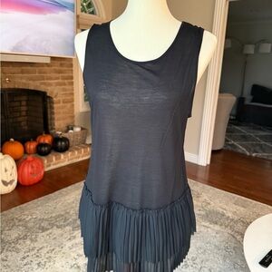Banana Republic Black Pleated Hem Tank Top